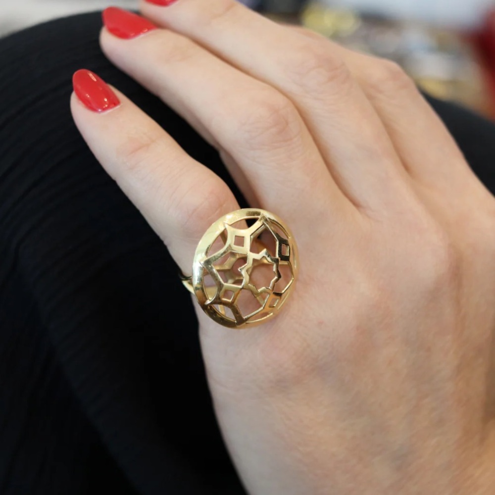 TIFFANY & CO. PALOMA PICASSO 18K 18 KARAT GOLD ZELLIGE MARRAKECH  RING SIZE 5.75